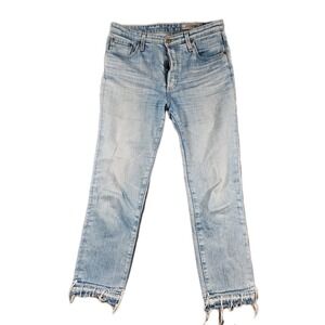 AG Adriano Goldschmied Isabelle Hi-Rise Button Fly Straight Crop Jeans 29 30x27